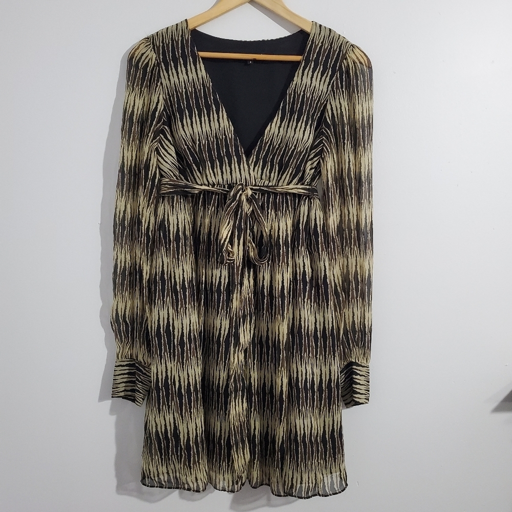 Betsey Johnson Black and Gold Midi Dress